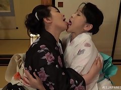 Japanese matures in seductive lesbian at lodging
